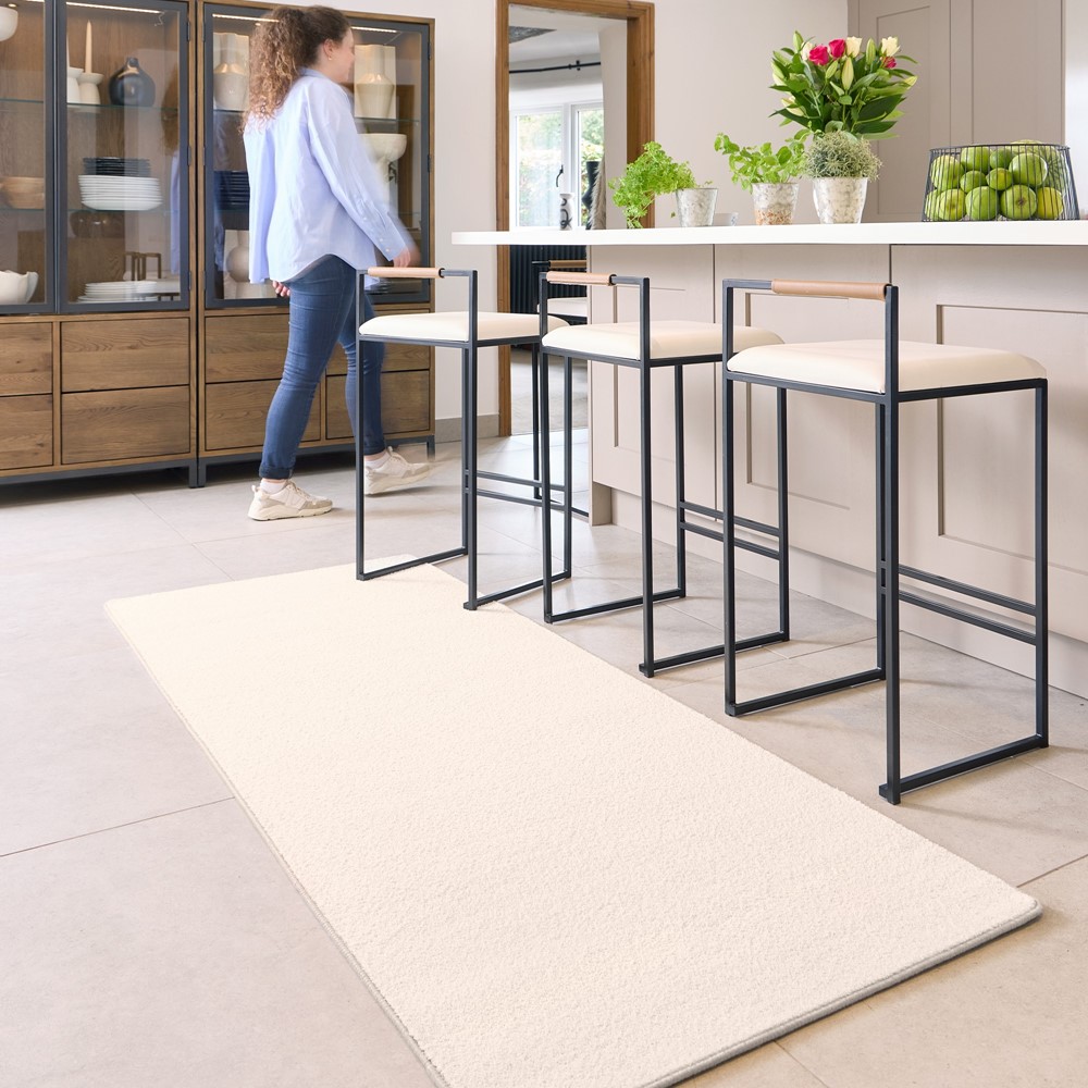 Hug Rug Sense Plain Modern Washable Luxury Runner Rug in Pumice Stone